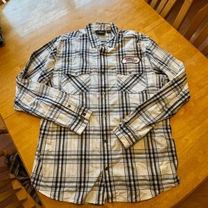 Harley-Davidson Black and White Casual Button Down Shirt